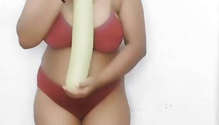 Desi Girl Adventure Sex with Bottle Guard