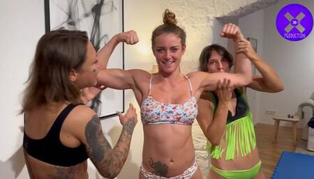 XENA WRESTLING vs FOXXY, KINIKU and NAIIROBII armwrestling