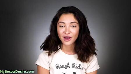 Hairypussy 21yo solo chick enjoys Hitachi orgasm on casting