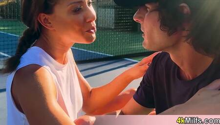 Cassie the tennis instructor having fun