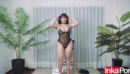 Big Titted Colombian Debutante Wanda Maloo Passes Casting and Shows Us Her Tight Pussy on All Fours