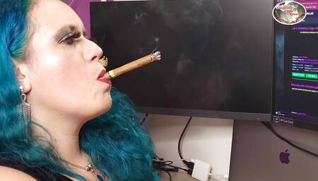 Smoking a Habano Cigarillo While Checking Our Store