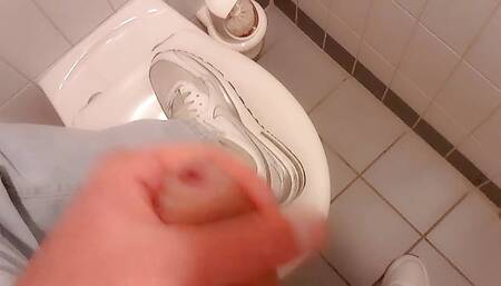 Horny jerk off on the toilet