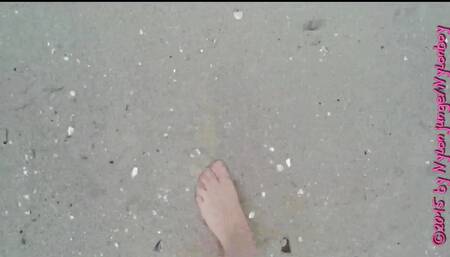 Walk in Nylon on the Beach