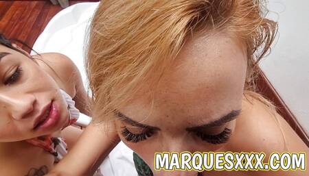 Thresome Creampie Party at the Motel