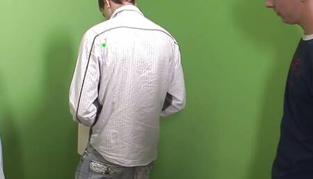 Hot and horny guys fuck anally in a dressing room