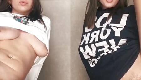 Two Sluts Fuck Their Pussies with a Hairbrush and Deodorant