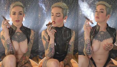 720p Smoking a Big Cigar, Flirting with You and Unzipping my Bodysuit