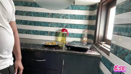 Aunty's Boobs Sucked in the Kitchen