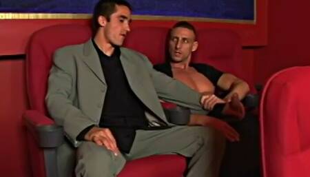 Horny Guy Rod Stevens Can't Wait for the End of Movie and Begs His Lover Julio to Bang His Ass Right Now in the Cinema