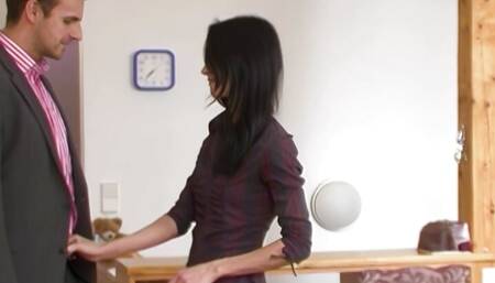 Super skinny German student teen seduces her teacher