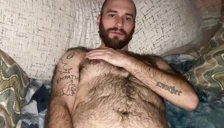 Hairy Bearded Guy Fingers His Hairy Ass