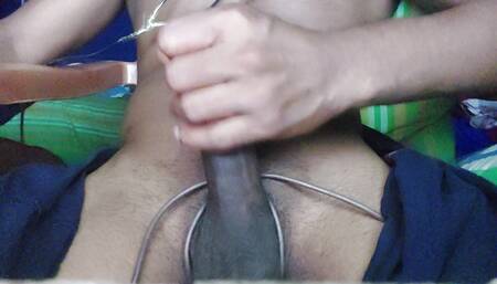 Asian boy having fun with his dick and delaying ejaculation for a great experience