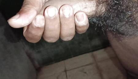 Indian boy cumming at bathroom
