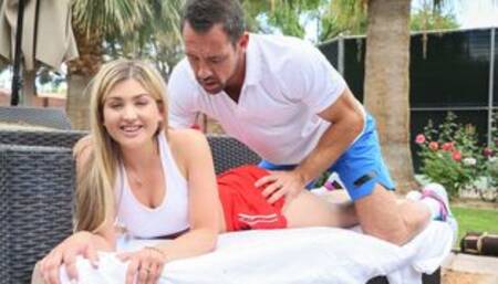 Stepbro Gives Tennis Lesson To Horny Stepsis