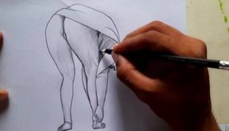 Sexy Female figure. 4× speed drawing
