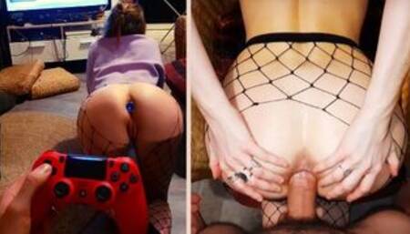 He is playing Assassin's Creed Valhalla but I want him to pound my ass ! POV anal creampie