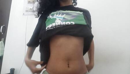 Asian young girl teasing with tiny ass