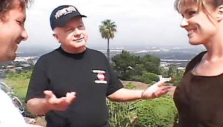 Blindfolded wife deepthroating husbands friend and lets him fuck