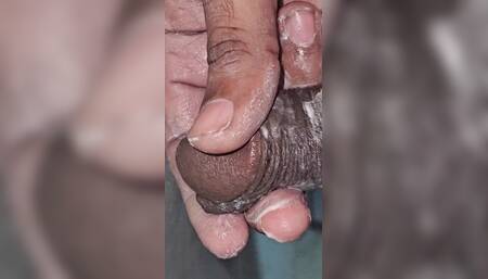 Bathroom masturbation for strong big black cock with juicy cam