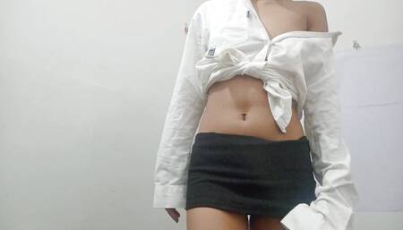 Skinny Latina Solo Riding On Huge And Moaning