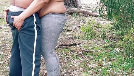 Hot Indian Wife with Neighbour - Desi Milf Outdoor Love Making - Big Ass Licking - Boobs Press