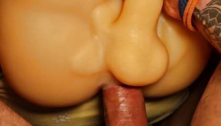 Fucking my wife's male sex doll