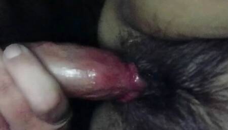 Tonight I get a dose of cock from the hot neighbor! My hairy and hot pussy is filled with his warm milk expelled by his balls