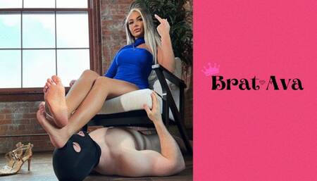 Blue Dress Foot Worship