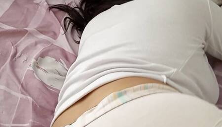 My stepbrother sees me resting and starts touching my ass, my tits and then he fucks me