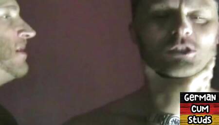 German jock bareback fucks and facializes BF at home