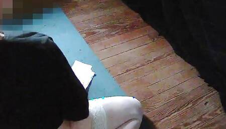 White blonde boy POV in lingerie show ass