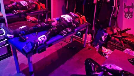 Rubber Gimp Strapped to the table and edged 100 times