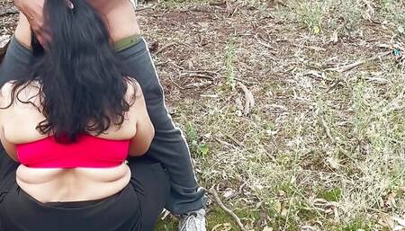 Sex Indian Milf with Stranger Boy at Outdoor - Indian Wife Gives Public Blowjob - Big Ass Spanking and Licking - Boobs Press