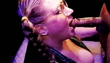 Cosplay Mature with Pigtails Gives Sloppy Deepthroat and Swallow Cum