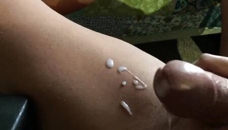 Shooting a Big Creamy Load on My Thigh