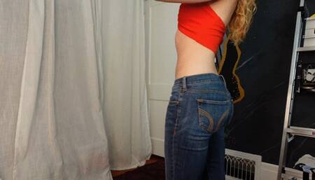 Peeing in my Hollister Low Rise Jeans