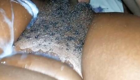 Ebony missionary cum all over her