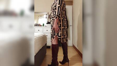 My wife's new dress and my new red boots