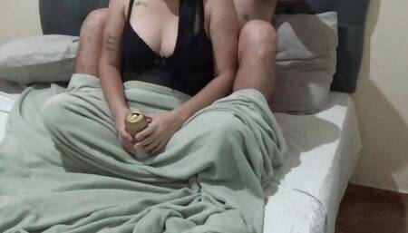 stepmother shares the bed with her stepson and ends up in an intense anal fuck