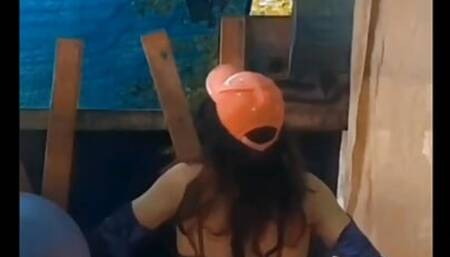 Some outside posing in my green swimsuit before having a lovely orgasm inside