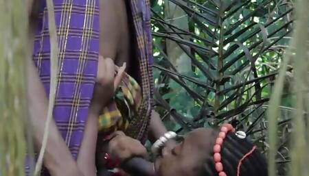 Horny Slutty Ebony Seduced Me on the Way to the Village Stream