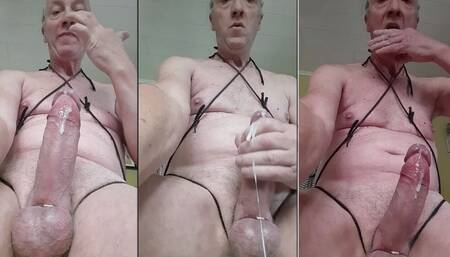 Grandpa Daddy Big Cock Bondage Jerking Sexshow Cumshot Eating My Own Cumshot