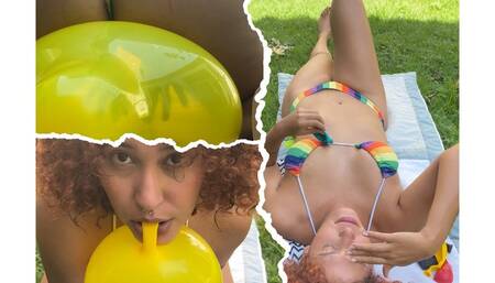 Let's inflate balloons in my garden (Blow2p Sip2p)