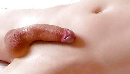 Remasturbated Skinny Soft to Hard with Bed Hump and Navel Cum Pool with Slowmo Cum