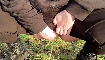 Chubby German Abby Strange - Pee Compilation, Public Pissing