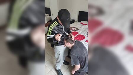 Scally Boy Smokes, Deepthroats His Gay Bitch and Cums on His Face