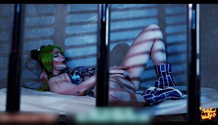 Jolyne Cujoh caught masturbating. 4K - MollyRedWolf