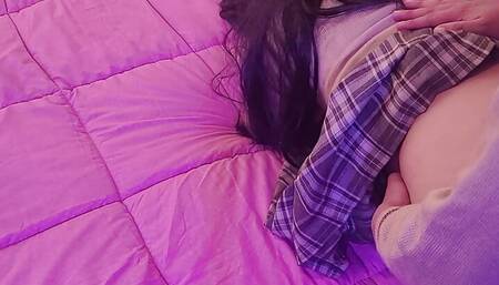 The high school girls already know how to fuck! Teen high school student is left alone with her classmate IN A MOTEL