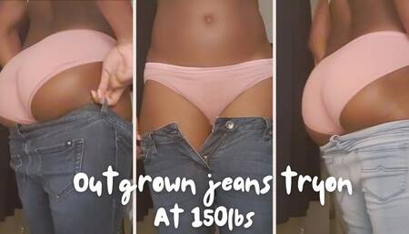 Outgrown jeans try on at 150lbs